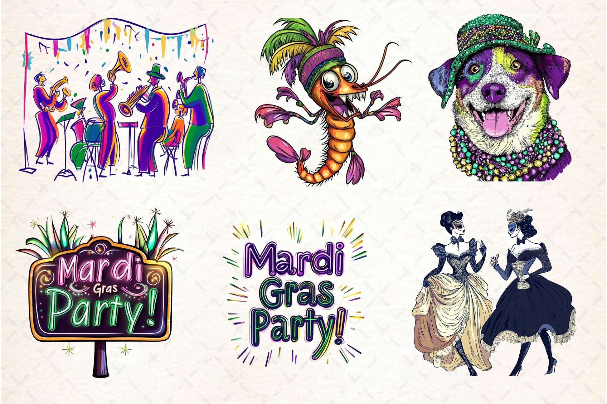 Mardi Gras Clipart Bundle 8 - CraftNest - Digital Crafting and Art