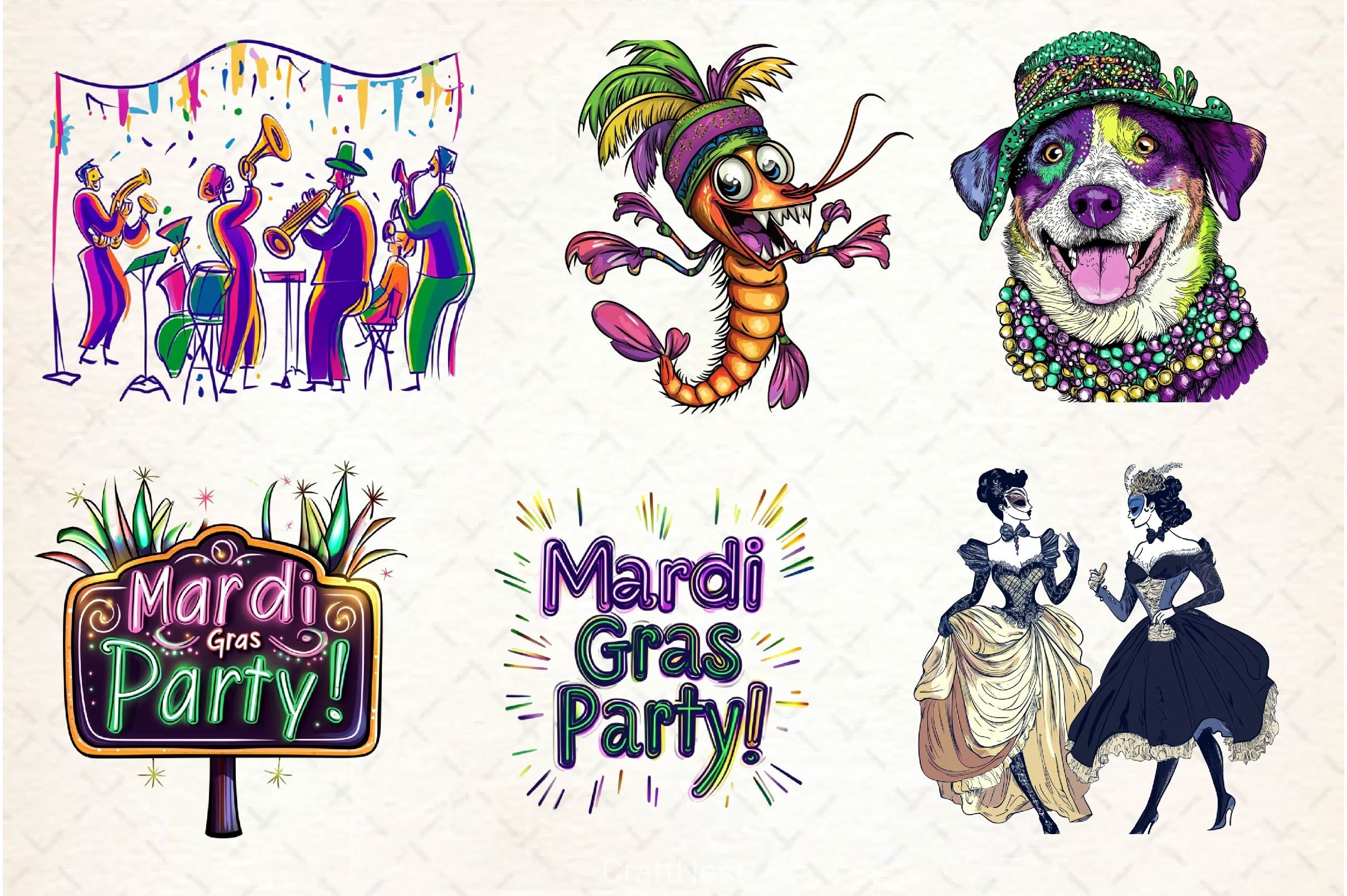 Mardi Gras Clipart Bundle 8 - CraftNest - Digital Crafting and Art