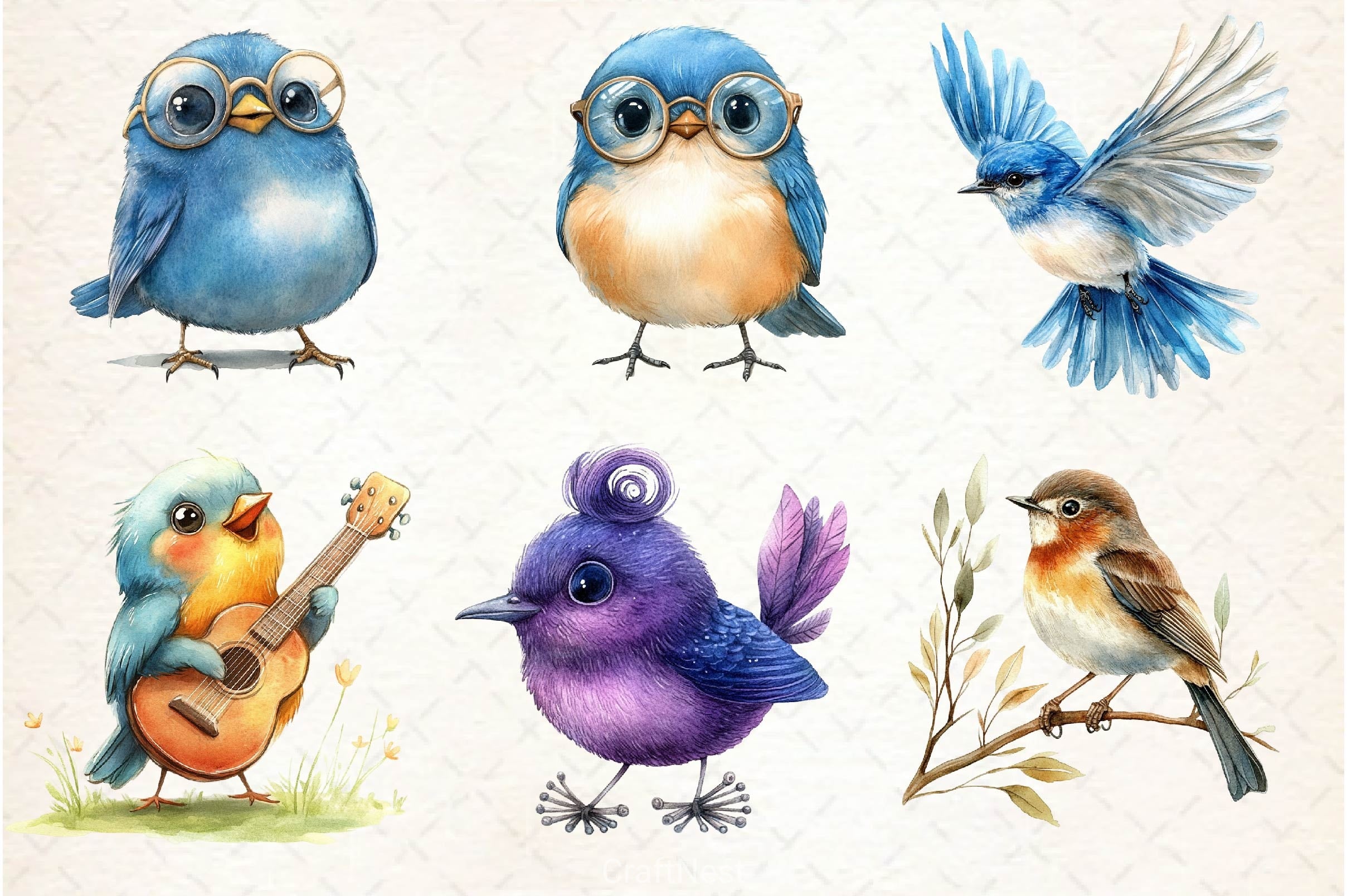 Cute Quirky Funny Birds Clipart Bundle 2 - CraftNest - Digital Crafting and Art