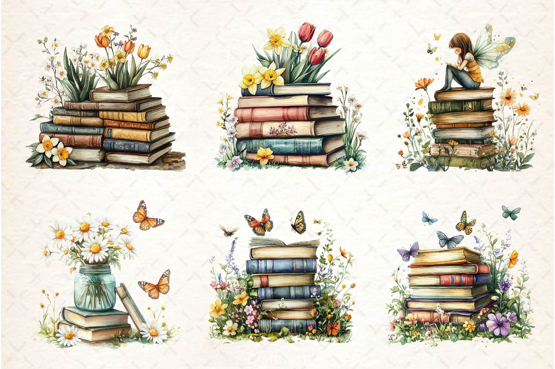 Spring Books Clipart Bundle 3 - CraftNest - Digital Crafting and Art