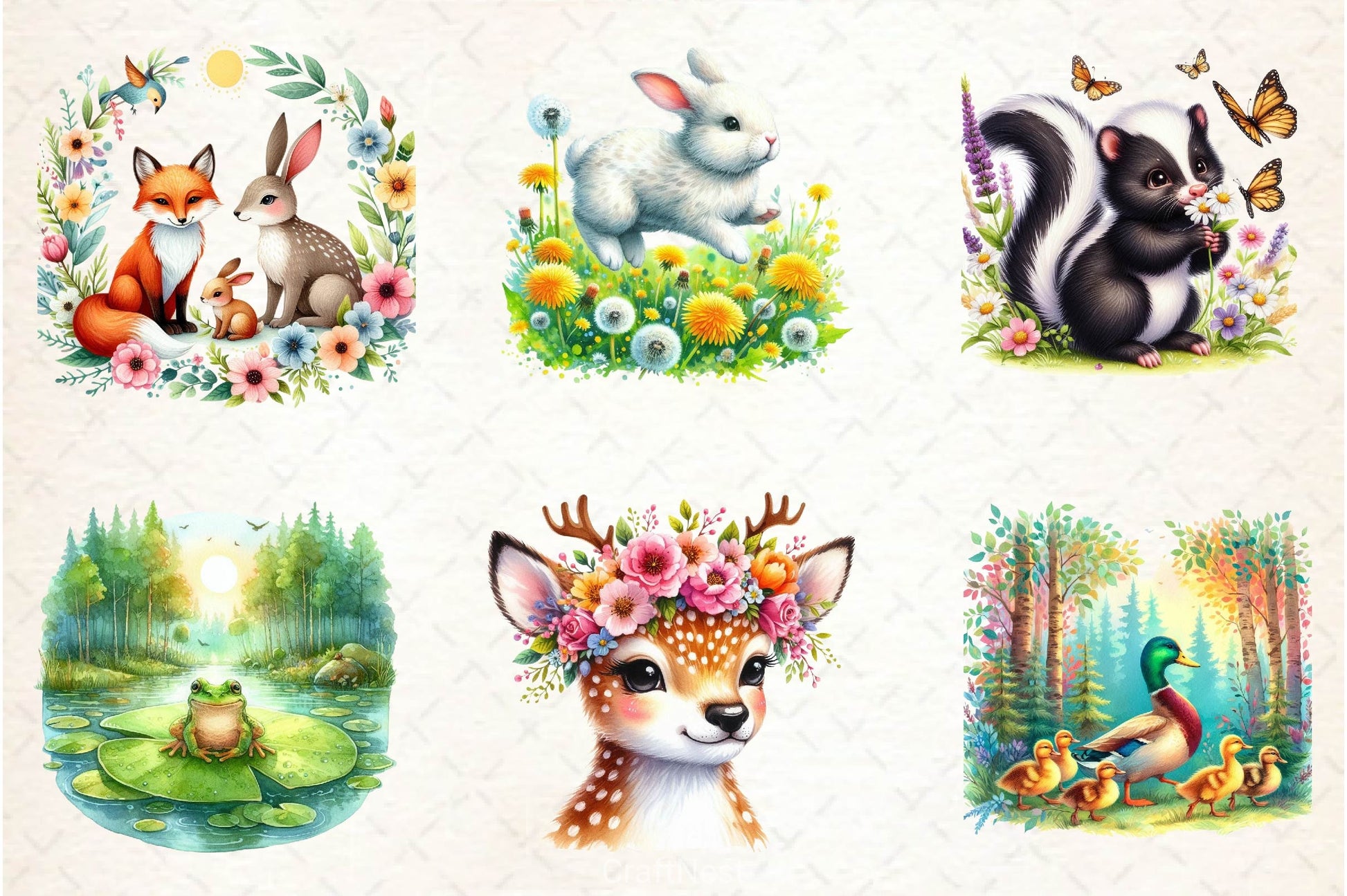 Woodland Forest Animals Clipart Bundle 8 - CraftNest - Digital Crafting and Art