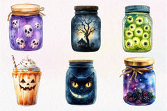 Halloween Mason Jar Clipart Bundle - CraftNest - Digital Crafting and Art