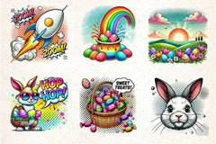 Pop Art Easter Clipart Bundle - CraftNest - Digital Crafting and Art