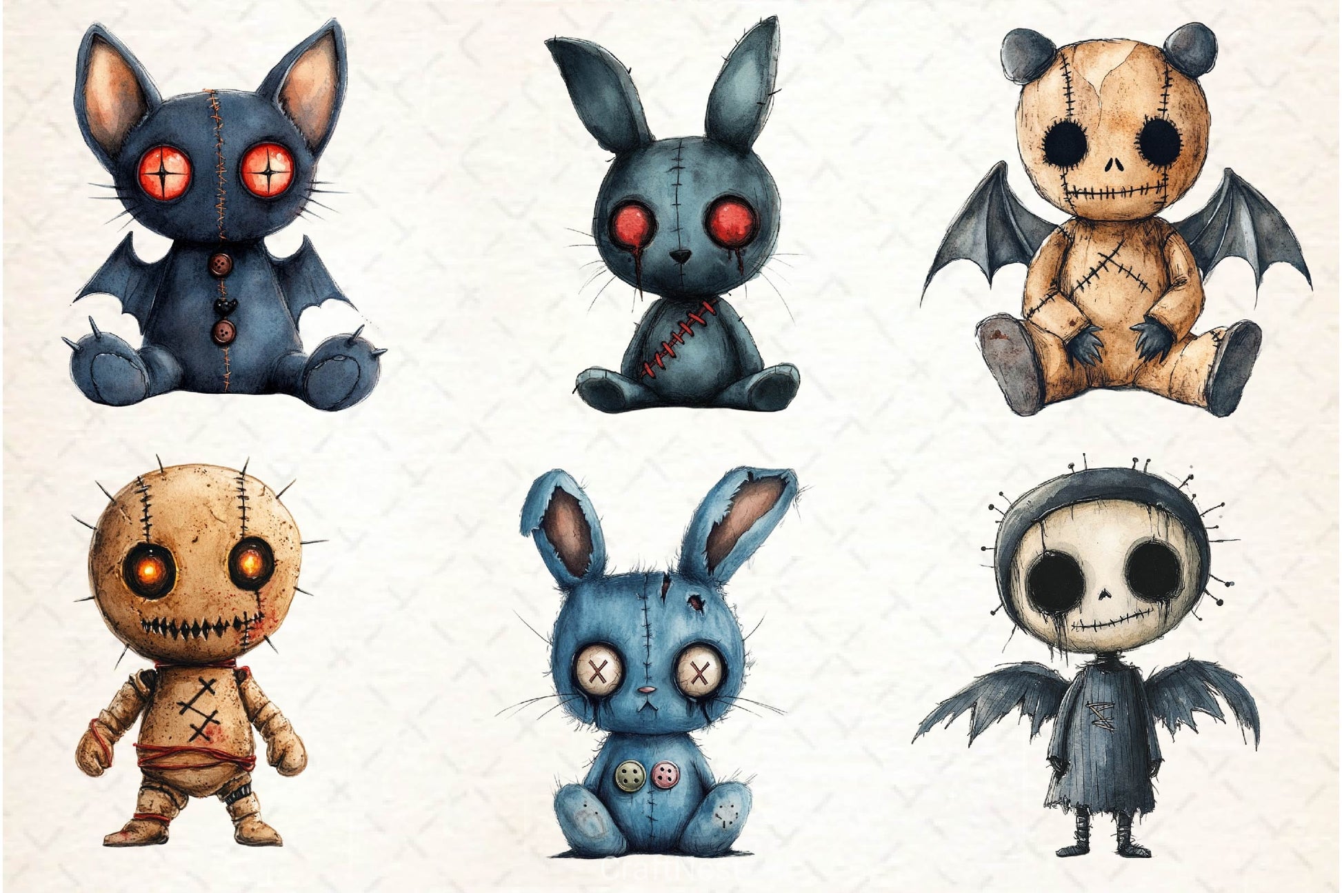 Halloween Gothic Voodoo Doll Clipart Bundle 4 - CraftNest - Digital Crafting and Art
