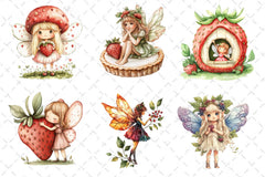 Strawberry Garden Fairies Clipart Bundle - CraftNest - Digital Crafting and Art