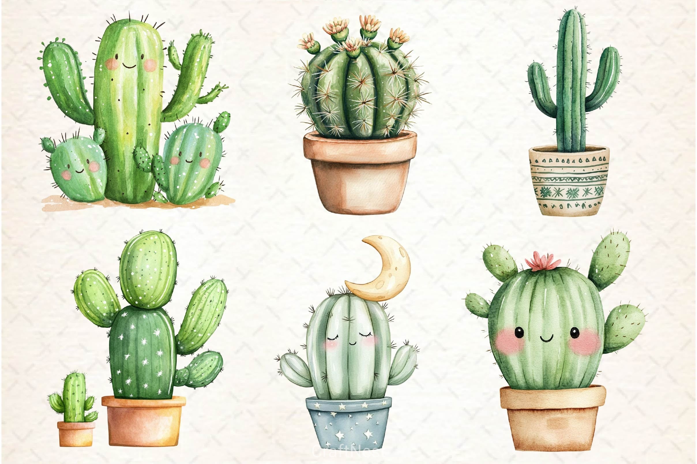 Cactus Doodle Clipart Bundle 2 - CraftNest - Digital Crafting and Art