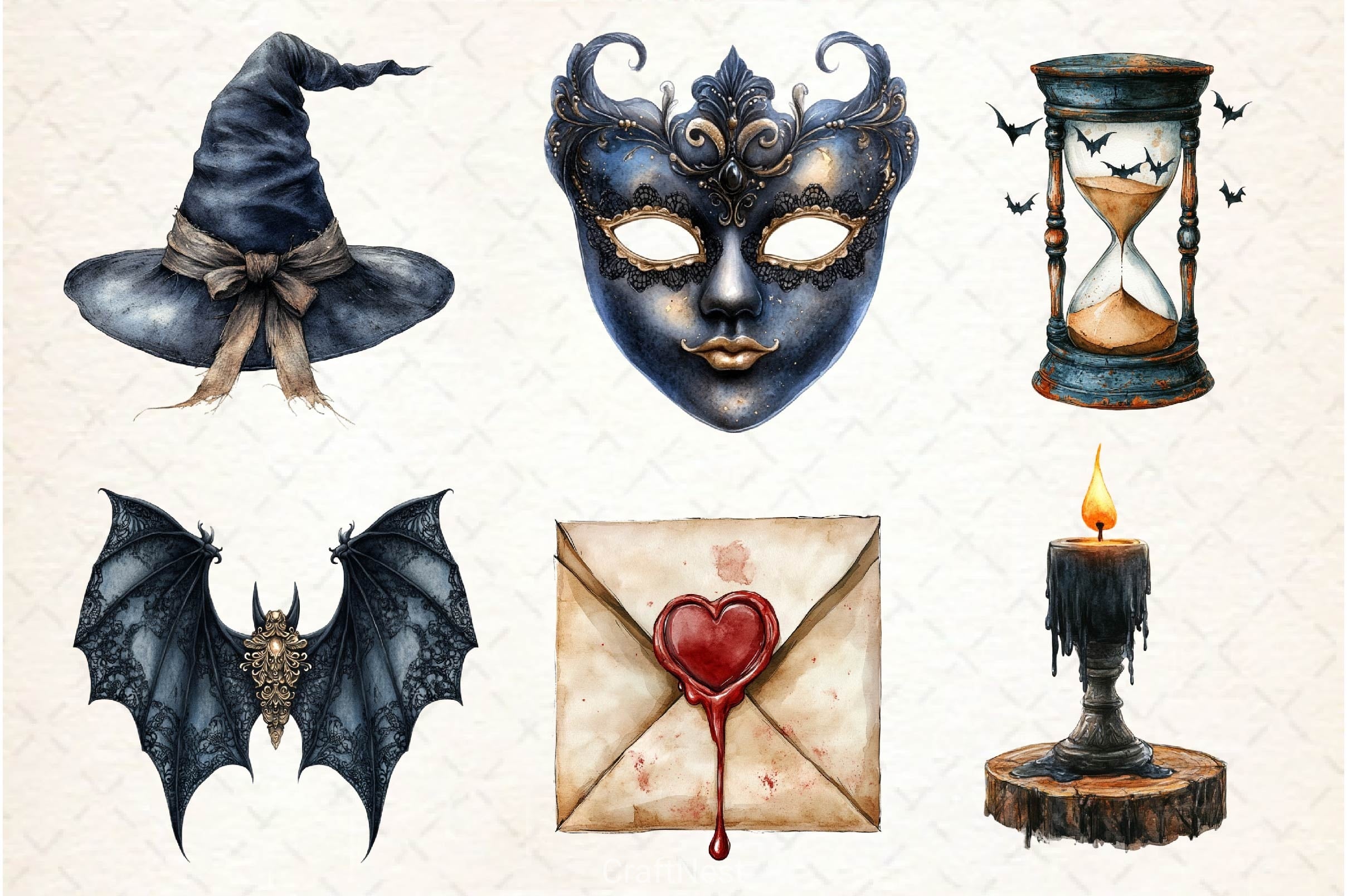 Vintage Halloween Clipart Bundle 2 - CraftNest - Digital Crafting and Art