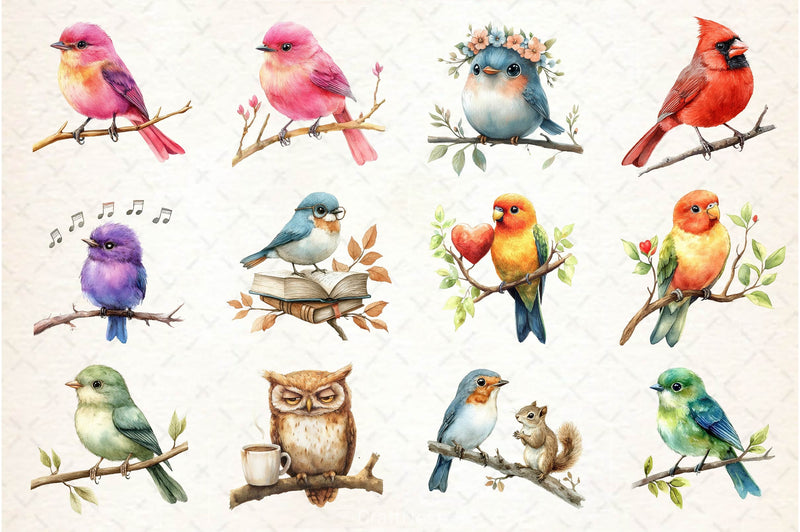 Cute Funny Birds Clipart Bundle - CraftNest - Digital Crafting and Art