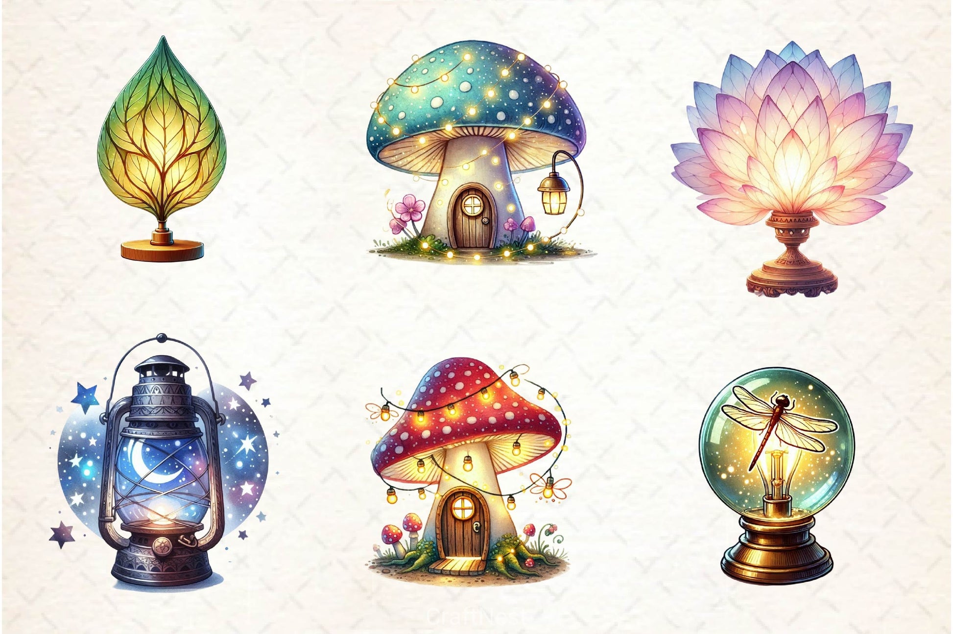 Fairy Lamps Clipart Bundle - CraftNest - Digital Crafting and Art