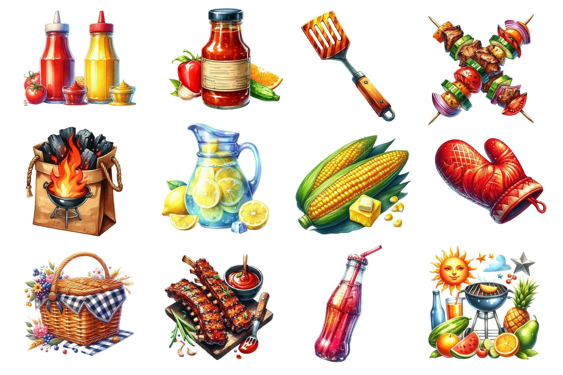 Summer BBQ Party Clipart Bundle 2 - CraftNest - Digital Crafting and Art