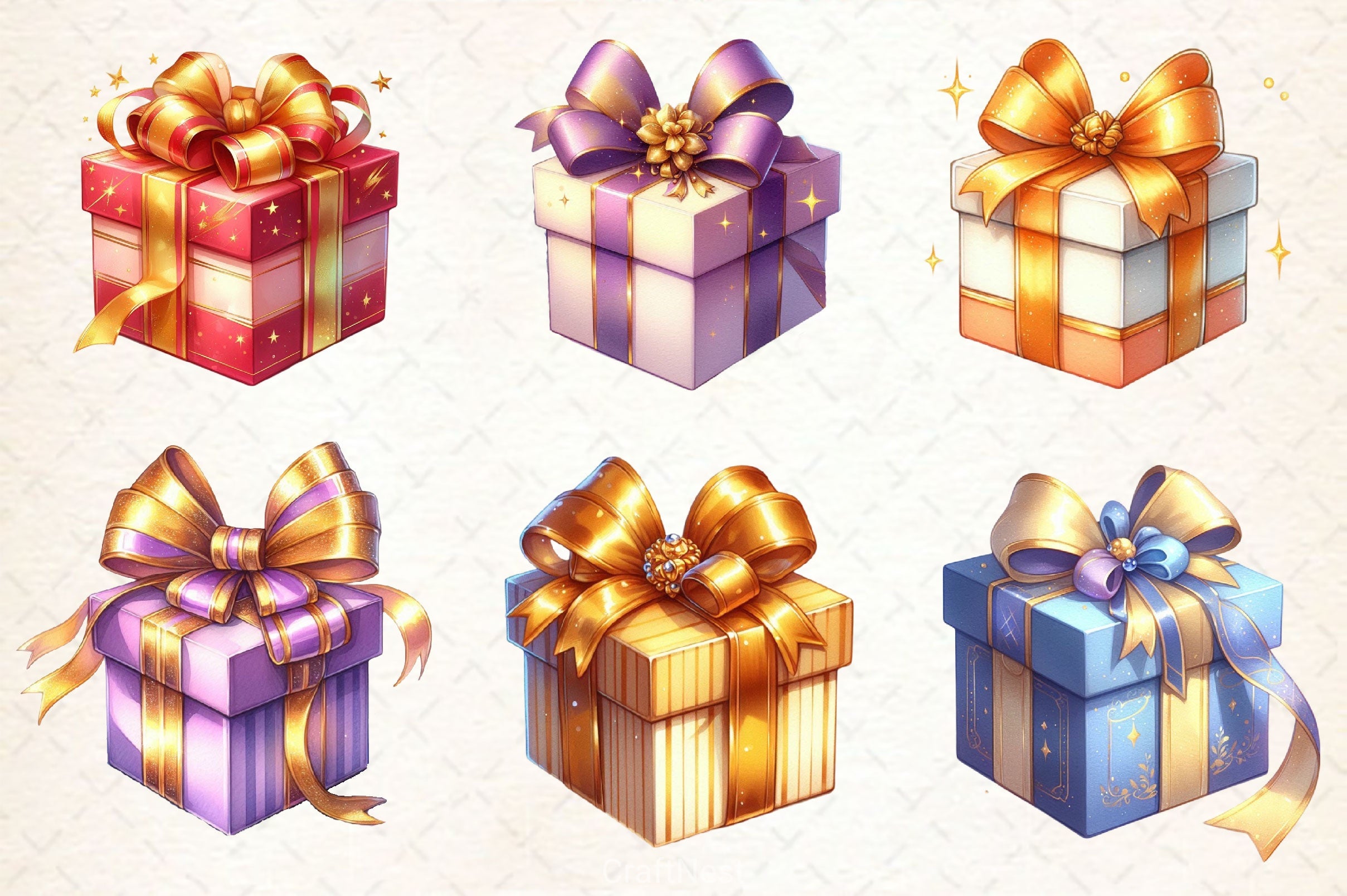 Christmas Gift Box Present Gift Clipart Bundle - CraftNest - Digital Crafting and Art