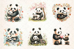 Mother's Day Panda Clipart Bundle - CraftNest - Digital Crafting and Art