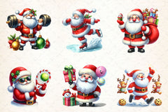Funny Santa Claus Christmas Clipart Bundle 2 - CraftNest - Digital Crafting and Art