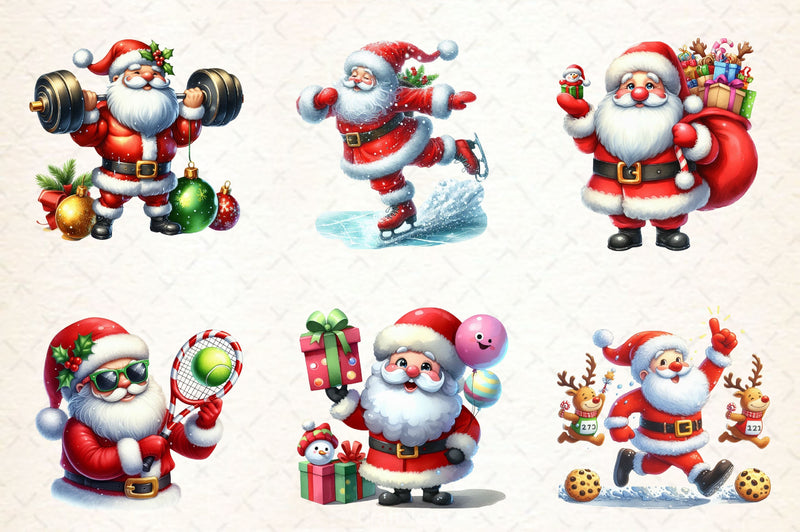Funny Santa Claus Christmas Clipart Bundle 2 - CraftNest - Digital Crafting and Art