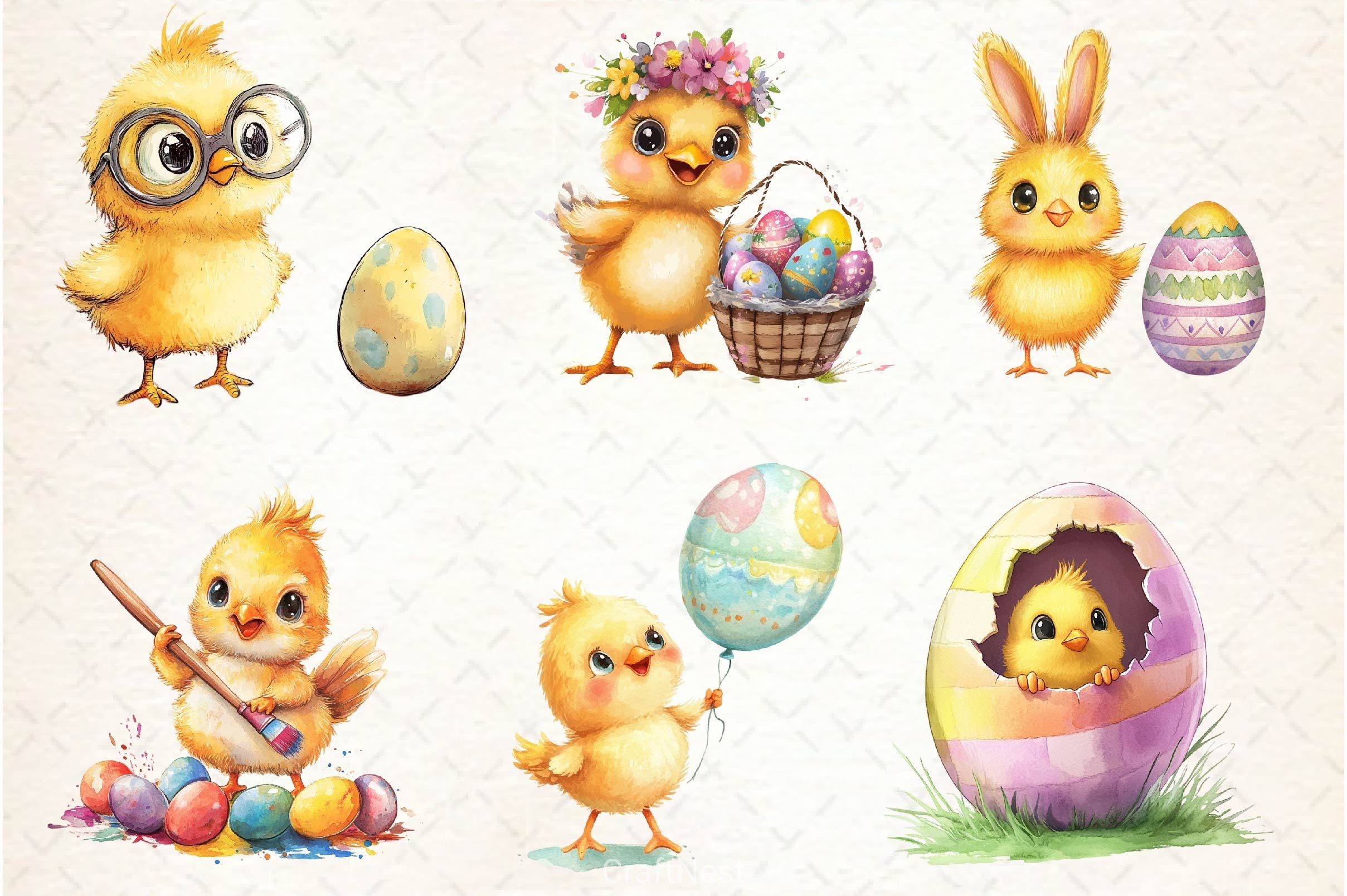 Quirky Easter Chick Clipart Bundle - CraftNest - Digital Crafting and Art