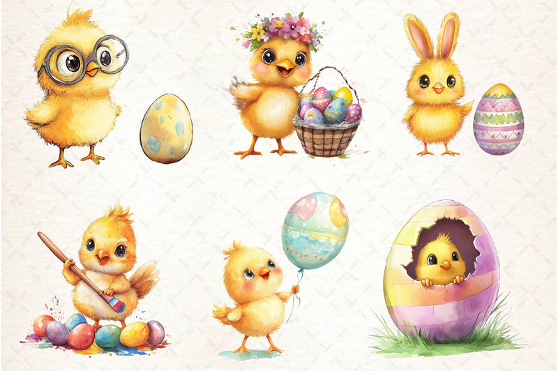 Quirky Easter Chick Clipart Bundle - CraftNest - Digital Crafting and Art