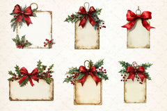 Vintage Christmas Tags Clipart Bundle - CraftNest - Digital Crafting and Art