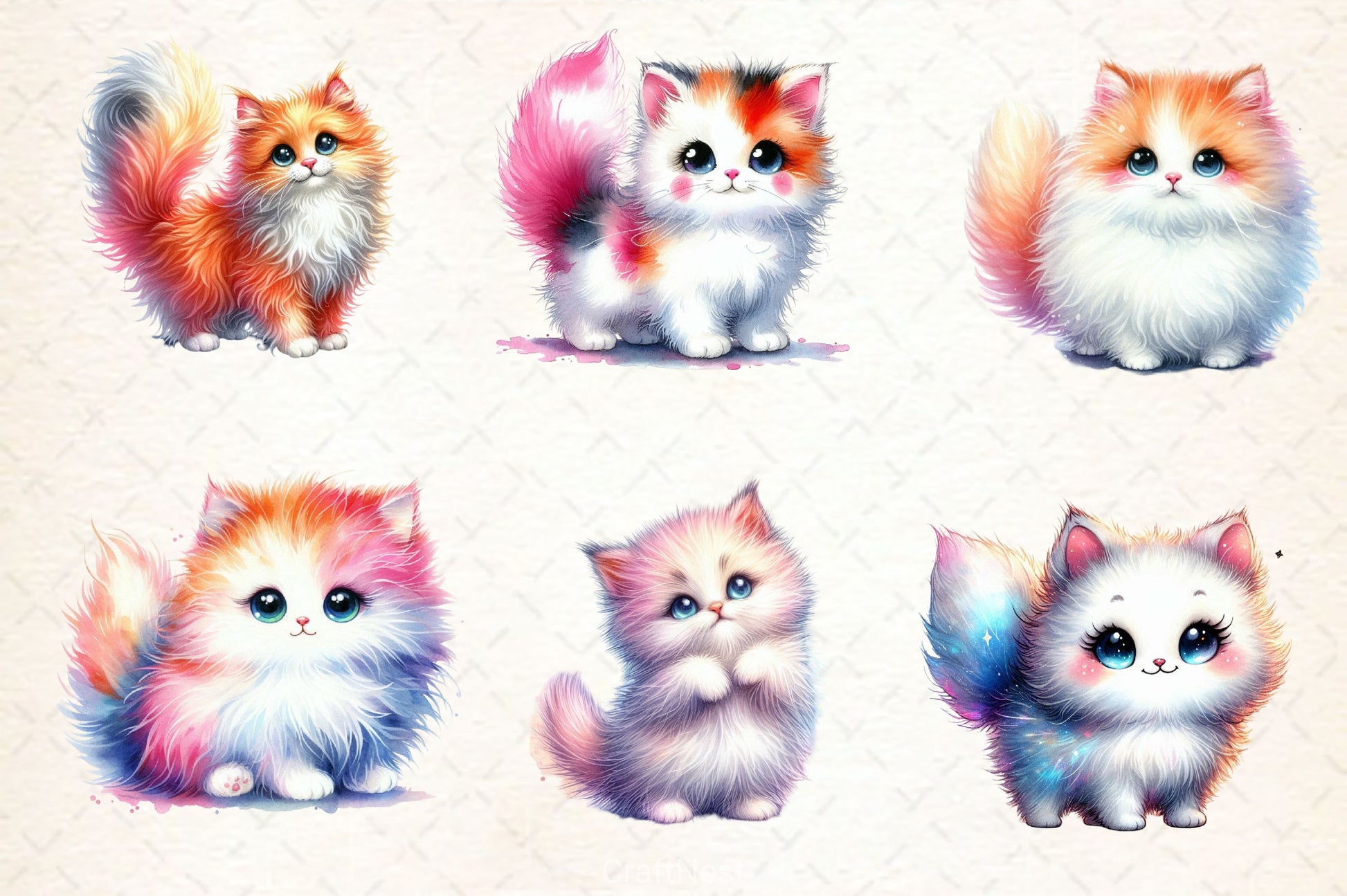 Cute Cat Clipart Bundle 3 - CraftNest - Digital Crafting and Art
