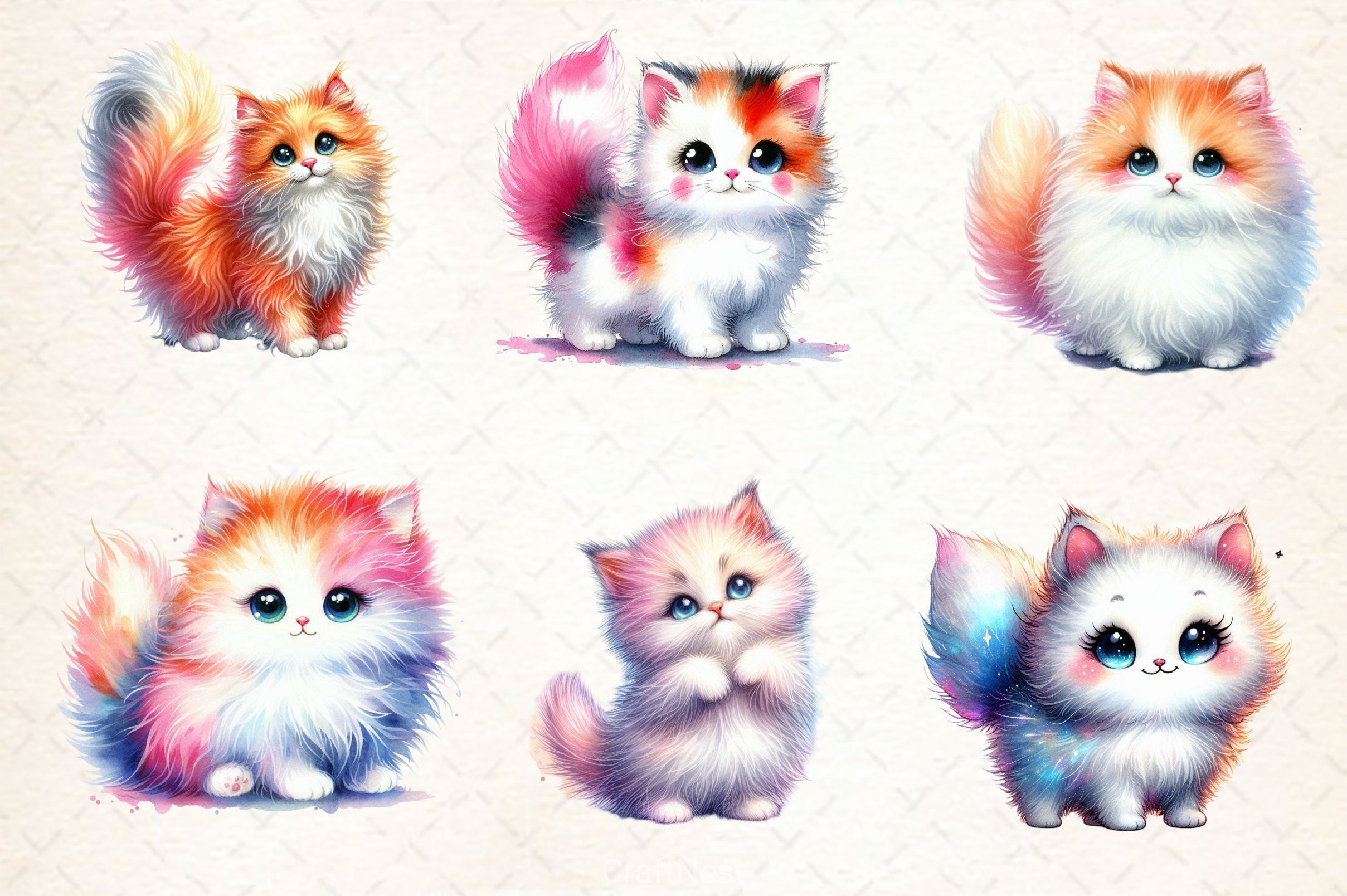 Cute Cat Clipart Bundle 3 - CraftNest - Digital Crafting and Art