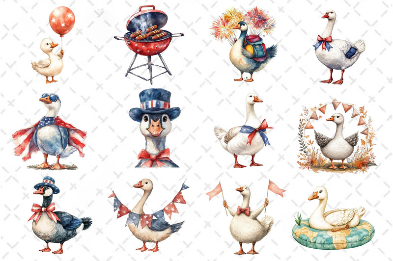 4th Of July Goose Clipart Bundle 2 - CraftNest - Digital Crafting and Art