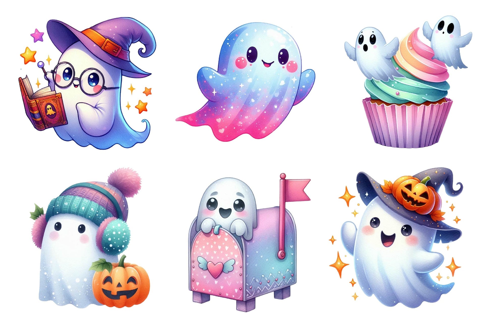 Cute Halloween Ghost Clipart Bundle 20 - CraftNest - Digital Crafting and Art