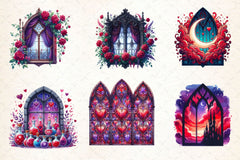 Valentine Gothic Windows Clipart Bundle 2 - CraftNest - Digital Crafting and Art