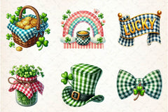 St Patrick Gingham Clipart Bundle - CraftNest - Digital Crafting and Art