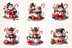 Christmas Hot Cocoa Cup Clipart Bundle - CraftNest - Digital Crafting and Art