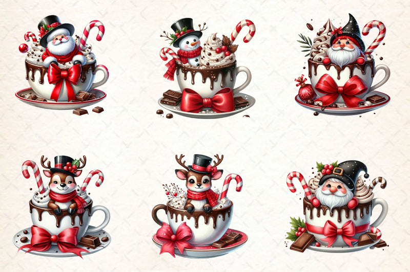 Christmas Hot Cocoa Cup Clipart Bundle - CraftNest - Digital Crafting and Art