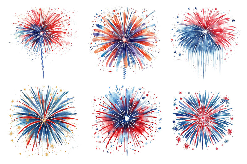 Patriot Fireworks 4th Of July Fireworks Clipart Bundle - CraftNest - Digital Crafting and Art