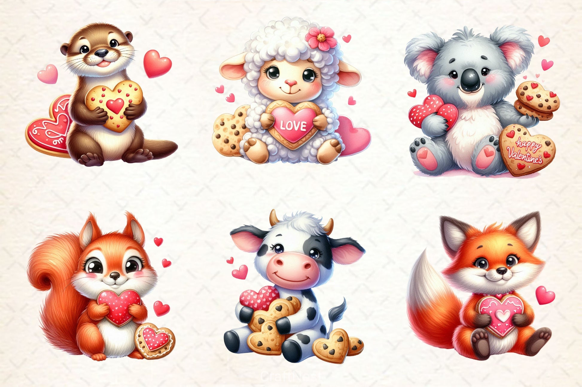 Valentine Animals Cookies Clipart Bundle - CraftNest - Digital Crafting and Art