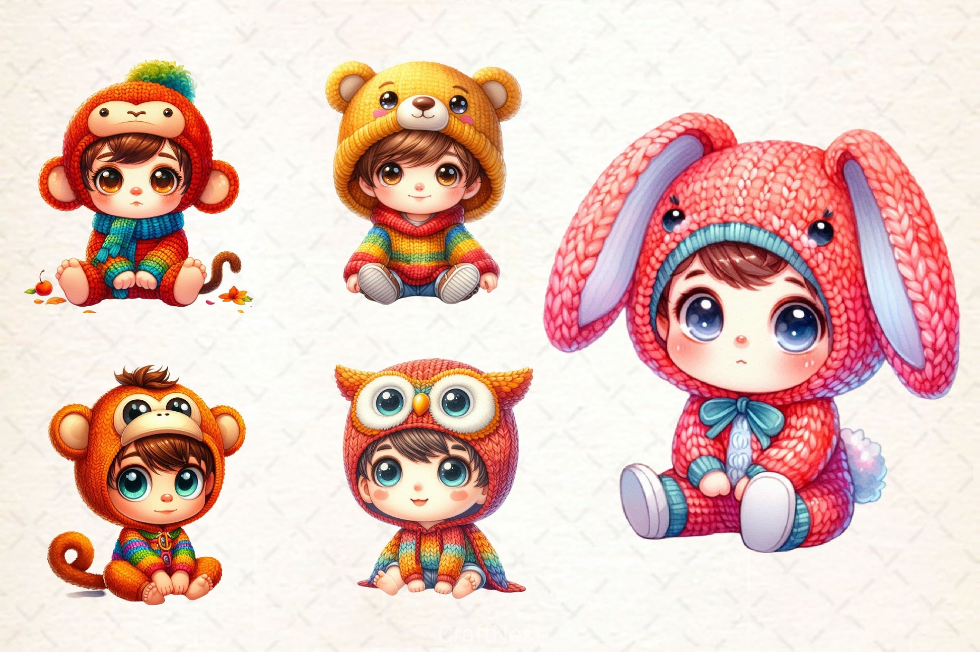 Baby Boy Little Boy Clipart Bundle - CraftNest - Digital Crafting and Art