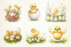 Cute Baby Chick Easter Clipart Bundle - CraftNest - Digital Crafting and Art
