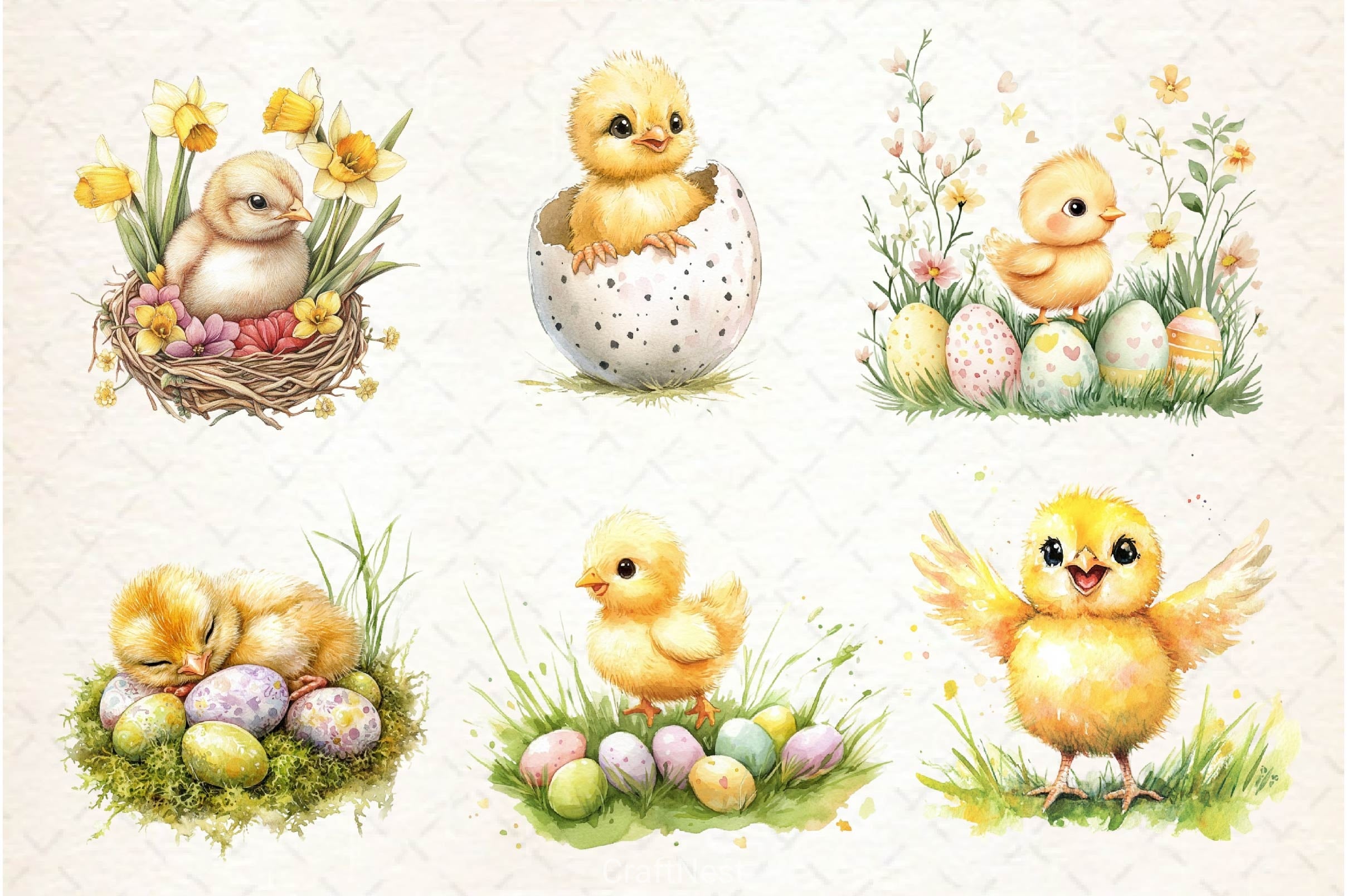 Cute Baby Chick Easter Clipart Bundle - CraftNest - Digital Crafting and Art