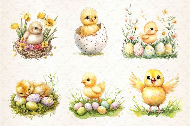 Cute Baby Chick Easter Clipart Bundle - CraftNest - Digital Crafting and Art