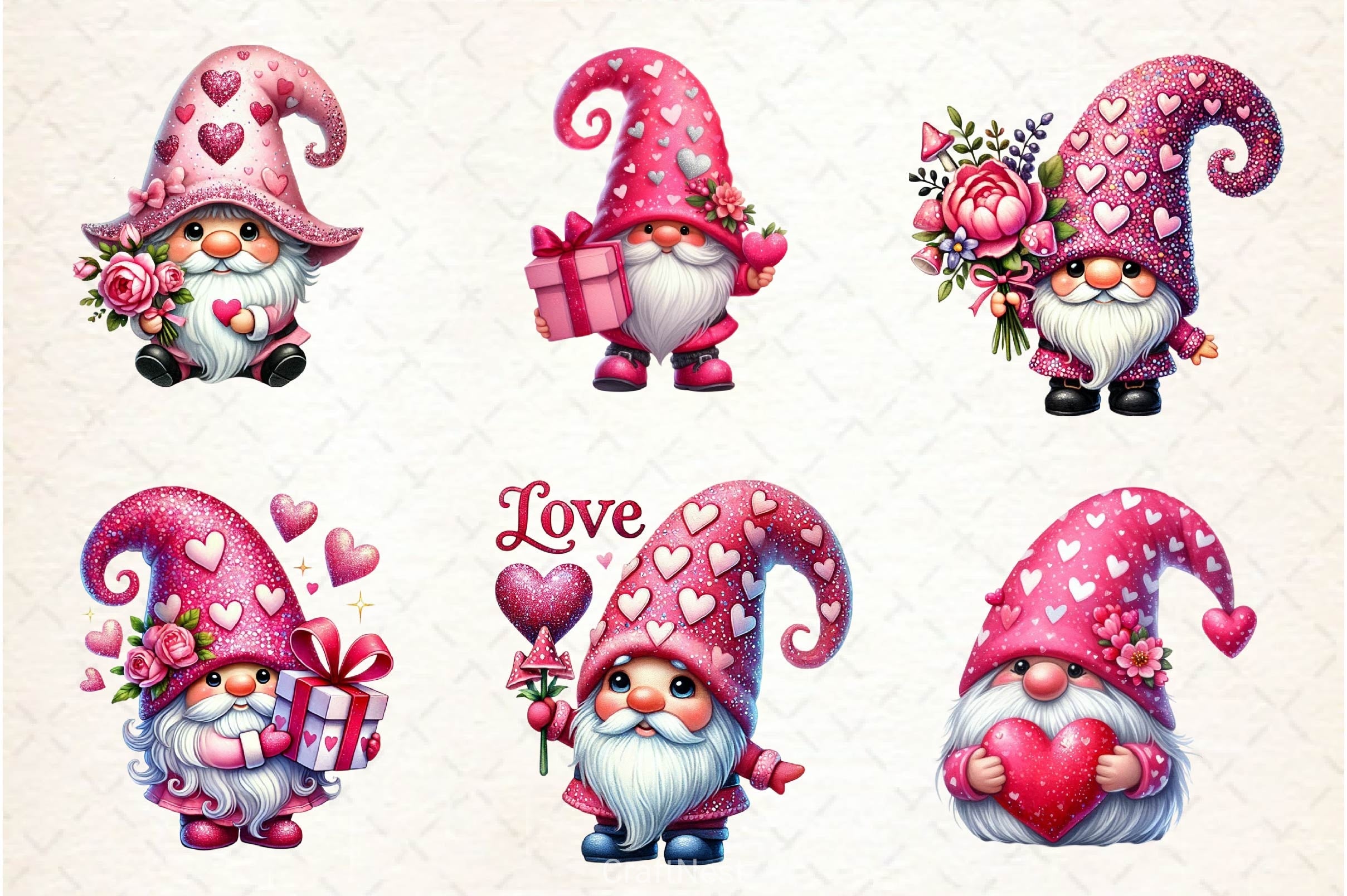 Valentine Gnome Clipart Bundle 5 - CraftNest - Digital Crafting and Art
