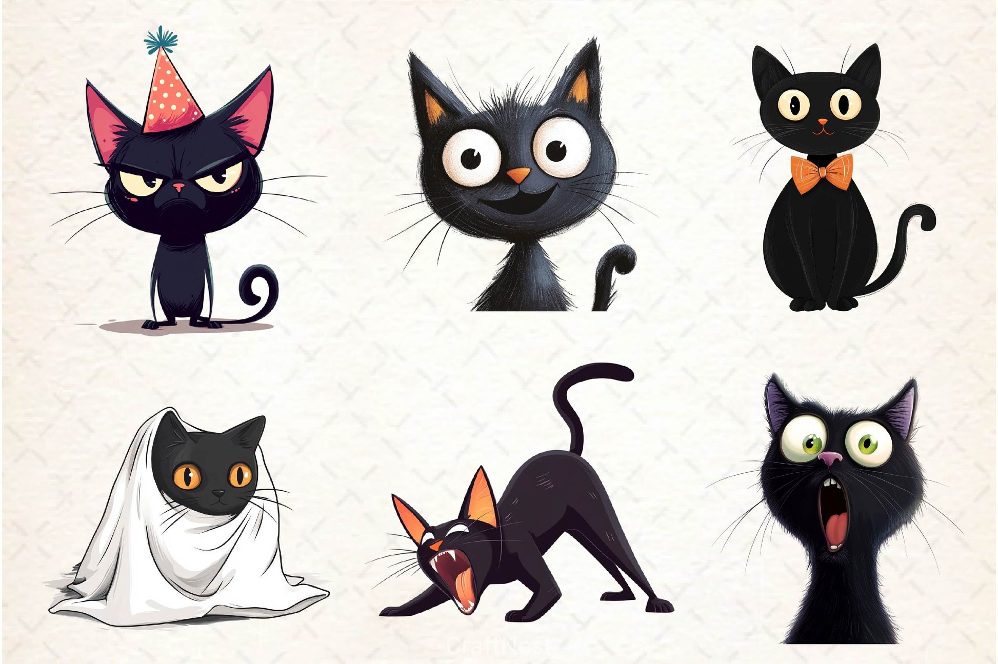 Funny Black Cat Clipart Bundle 5 - CraftNest - Digital Crafting and Art