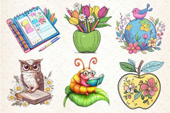 Spring Teacher School Clipart Bundle 2 - CraftNest - Digital Crafting and Art