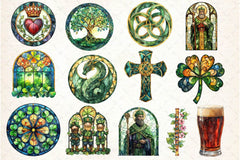 Stained Glass St Patricks Clipart Bundle - CraftNest - Digital Crafting and Art