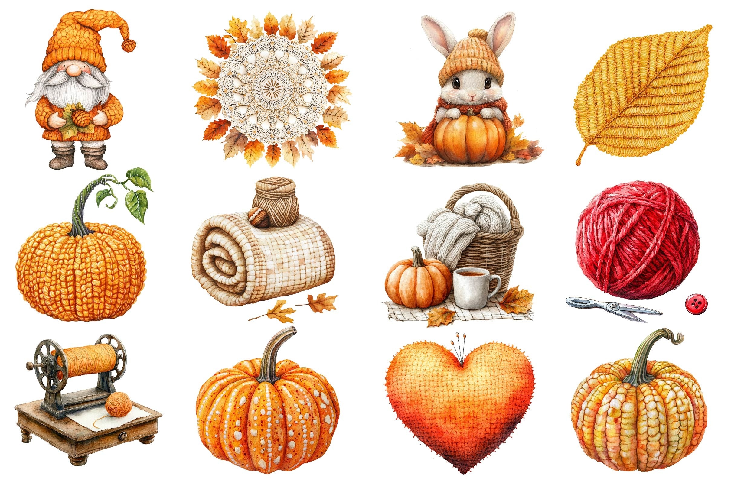 Crochet Autumn Clipart Bundle 2 - CraftNest - Digital Crafting and Art