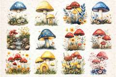 Spring Magical Mushrooms Clipart Bundle - CraftNest - Digital Crafting and Art