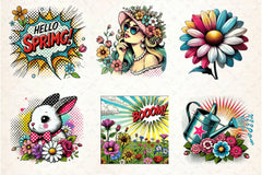 Pop Art Spring Day Clipart Bundle - CraftNest - Digital Crafting and Art