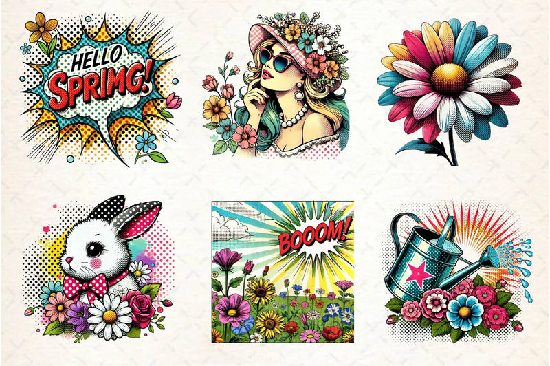 Pop Art Spring Day Clipart Bundle - CraftNest - Digital Crafting and Art