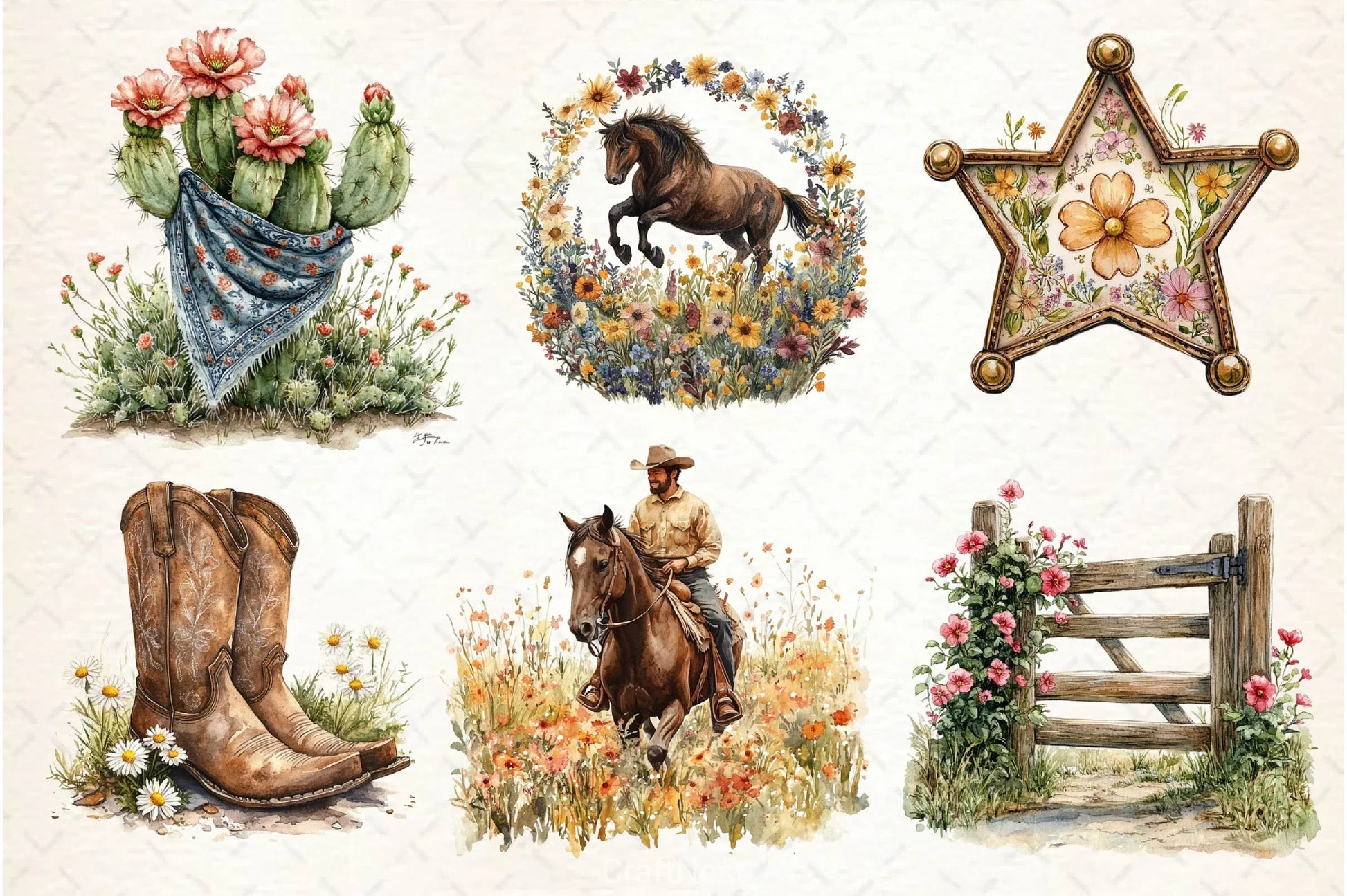 Western Spring Clipart Bundle 5 - CraftNest - Digital Crafting and Art