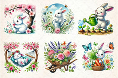 Spring Bunny Garden Clipart Bundle - CraftNest - Digital Crafting and Art