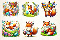 Easter Fox Clipart Bundle 3 - CraftNest - Digital Crafting and Art