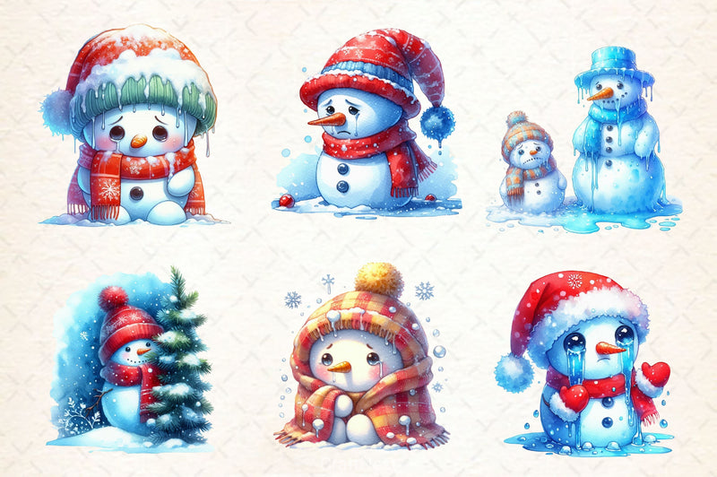 Depression Sad Snowman Clipart Bundle 2 - CraftNest - Digital Crafting and Art