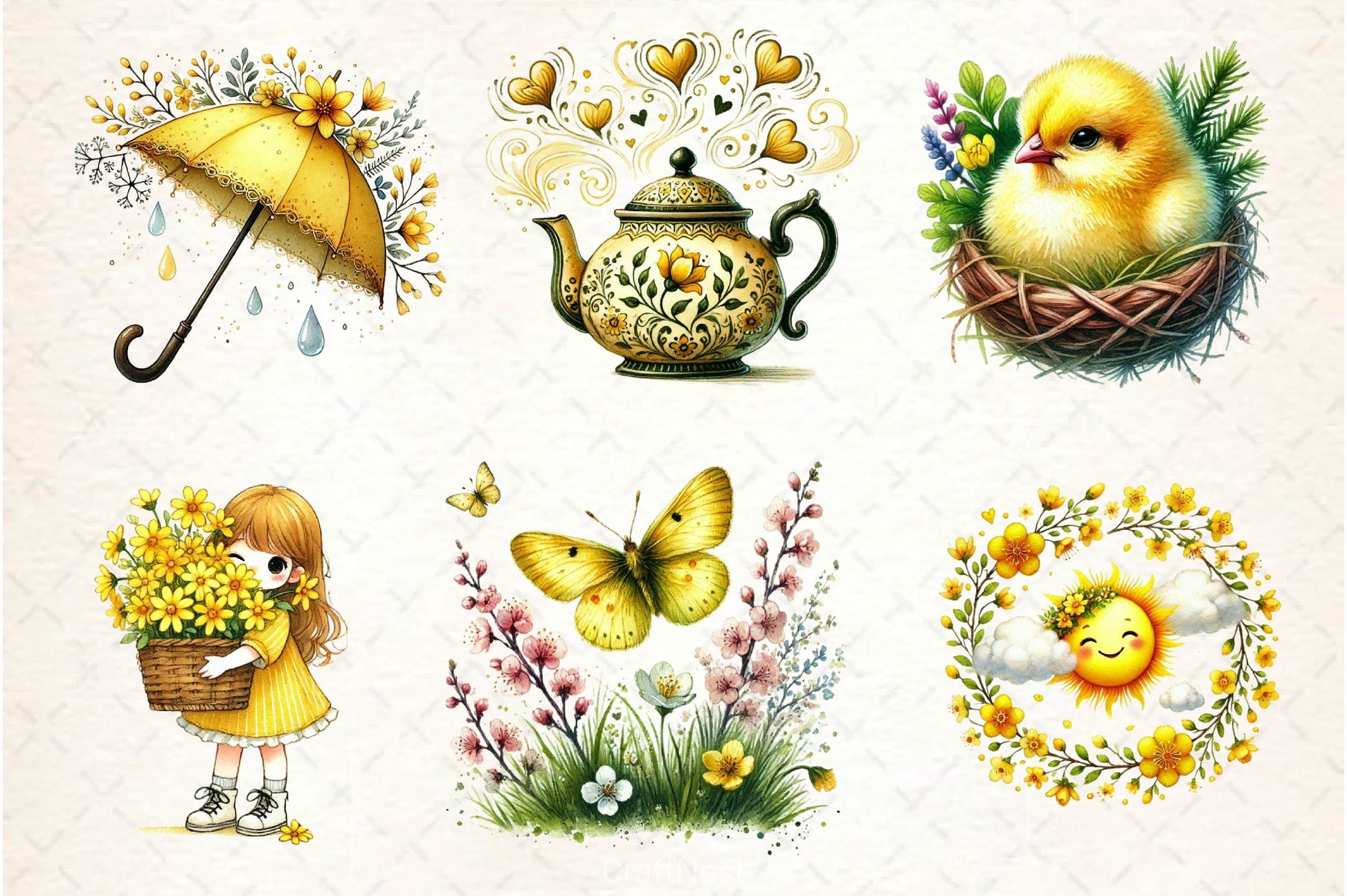 Soft Spring Clipart Bundle 3 - CraftNest - Digital Crafting and Art