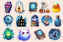 Halloween Stickers Sticker Clipart Bundle - CraftNest - Digital Crafting and Art