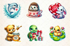 Valentine Baby Animals Clipart Bundle - CraftNest - Digital Crafting and Art